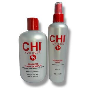 CHI For Dogs Tearless Puppy Shampoo 16 Fl oz & Deodorizing Spray 8 Fl‎ Oz NEW